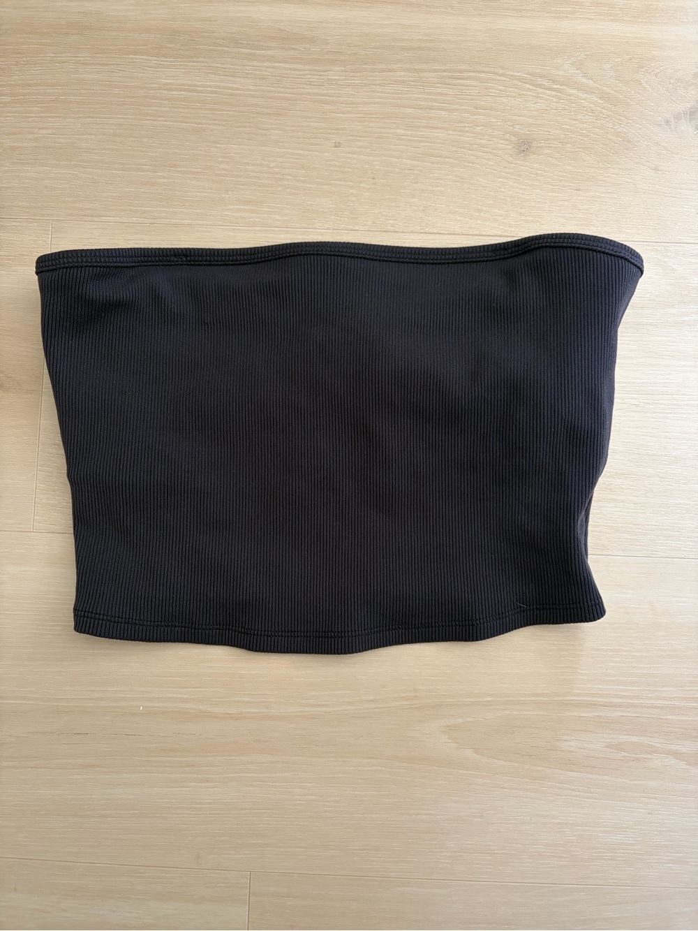 ALO Yoga Black Ribbed Cropped Tube Top
